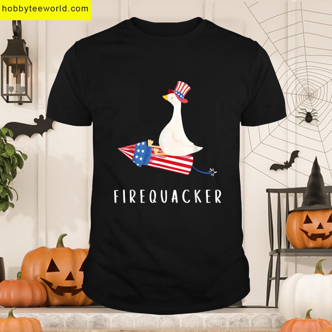 Firecracker Duck 4th Of July Patriotic Day Usa Flag Funny T-shirt