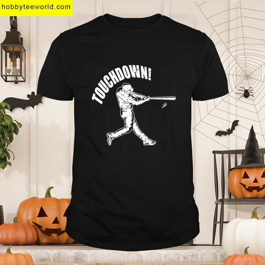 Funny Baseball Touchdown Baseball Player Oversized T-shirt