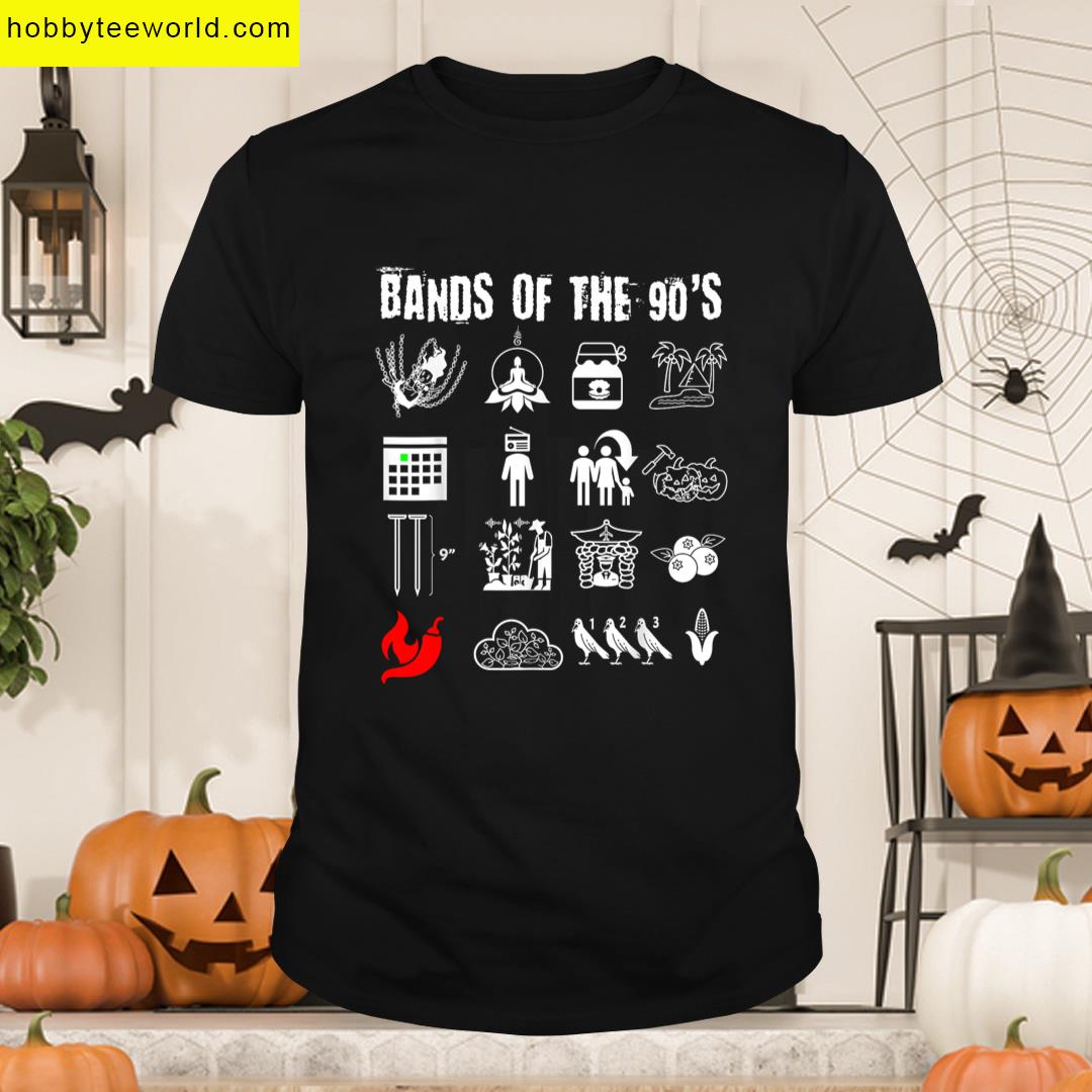 Funny Nerdy Iconic Alternative Rock Bands Of The 90s White T-shirt