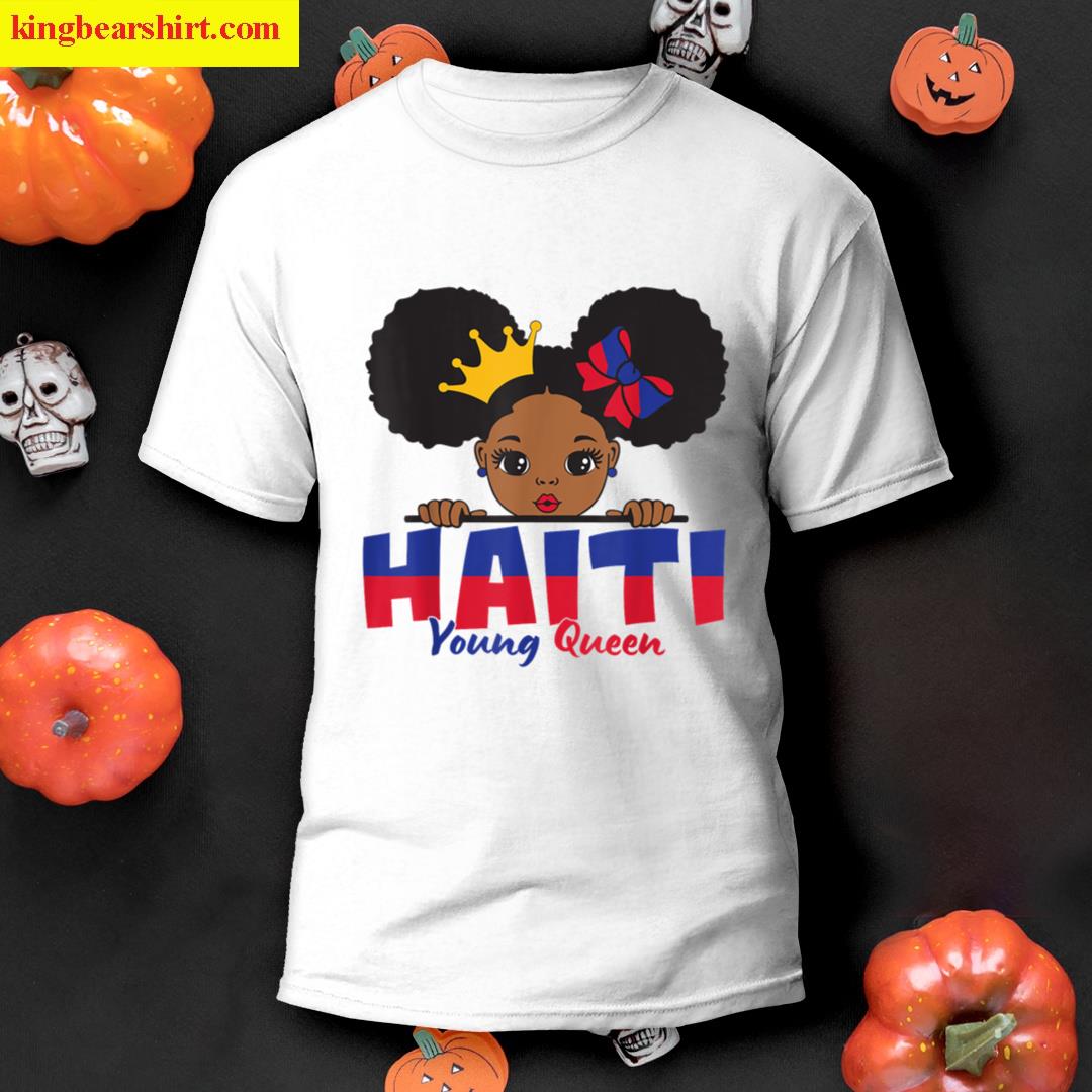 Haiti Young Queen Haitian Flag Tee For Kids Melanin Pride T-shirt