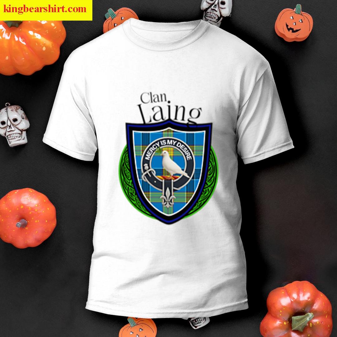 Scottish Clan Laing Tartan And Crest Products T-shirt