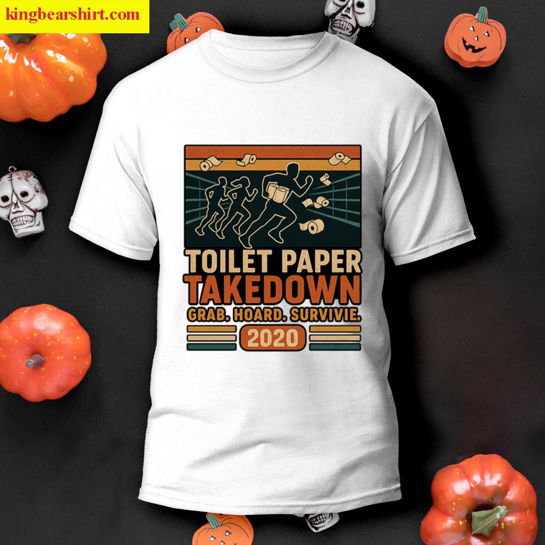 Toilet Paper Takedown 2020 Retro Pandemic Humor Design T-shirt