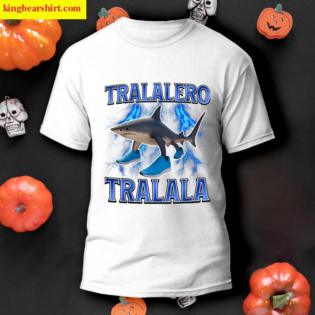 Tralalero Tralala Funny Italian Brainrot Meme Boys Kids T-shirt